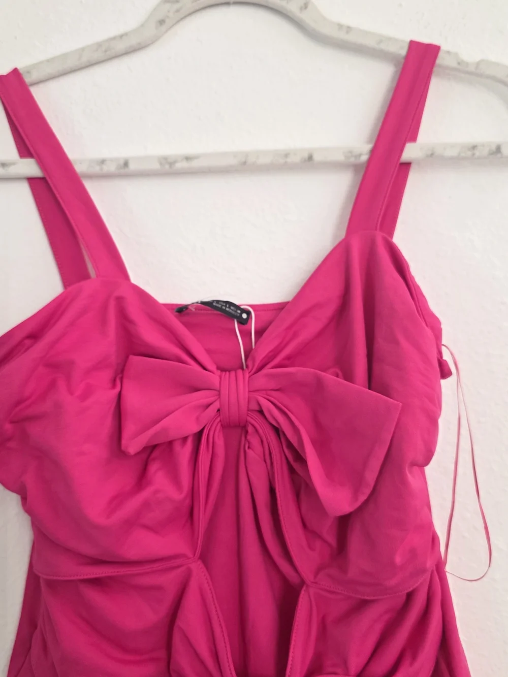 Zara Fuchsia Summer Bow Bodysuit Size L NWT - Picture 7 of 9